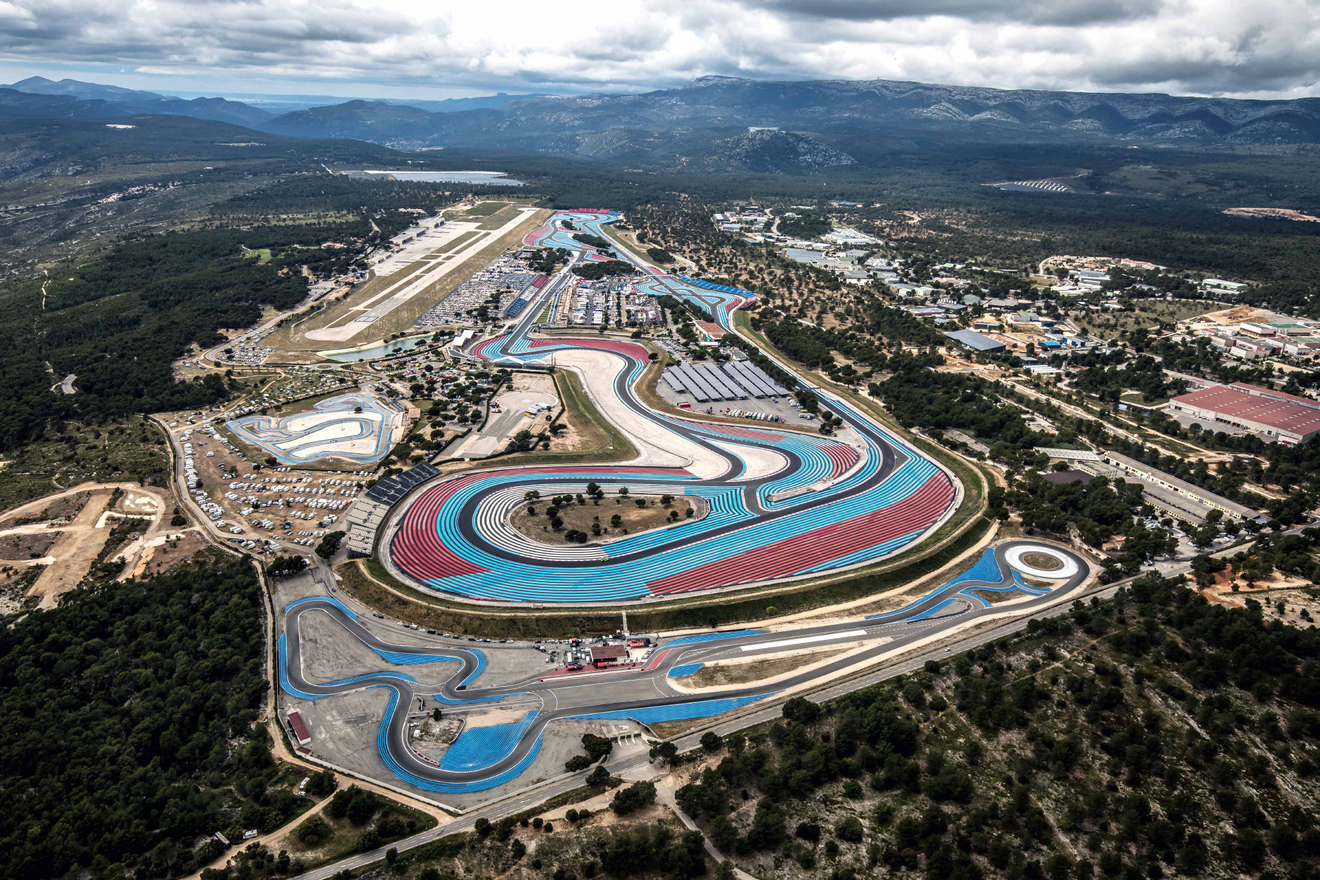 An aerial shot of Circuit Paul Ricard, home of the NASCAR GP France starting from the 2026 season