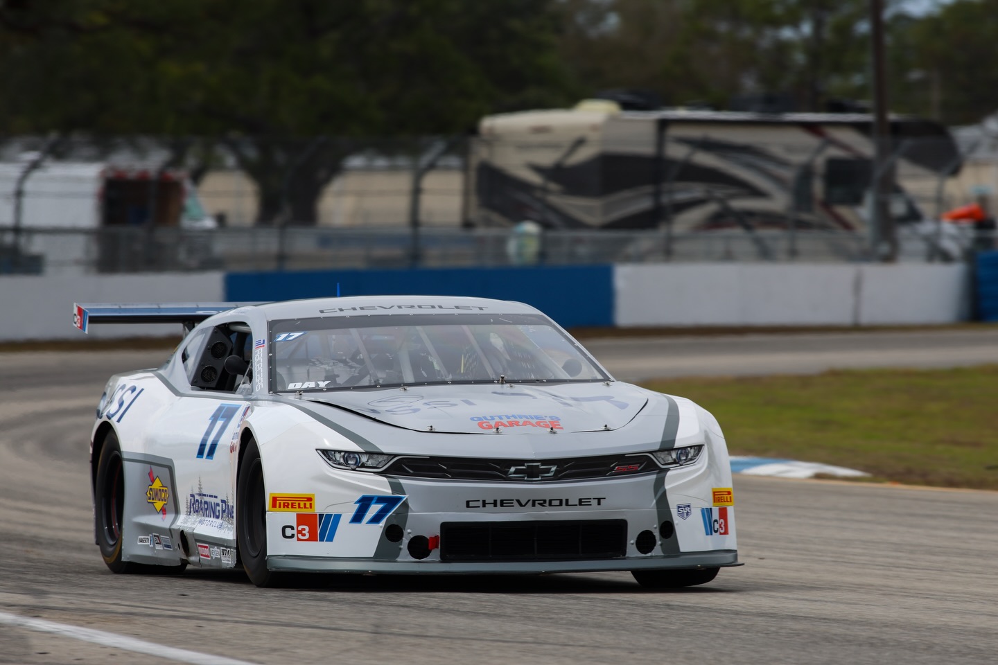 Alon Day races the #17 JSSI Camaro during the 2026 Trans-Am TA2 opener at Sebring