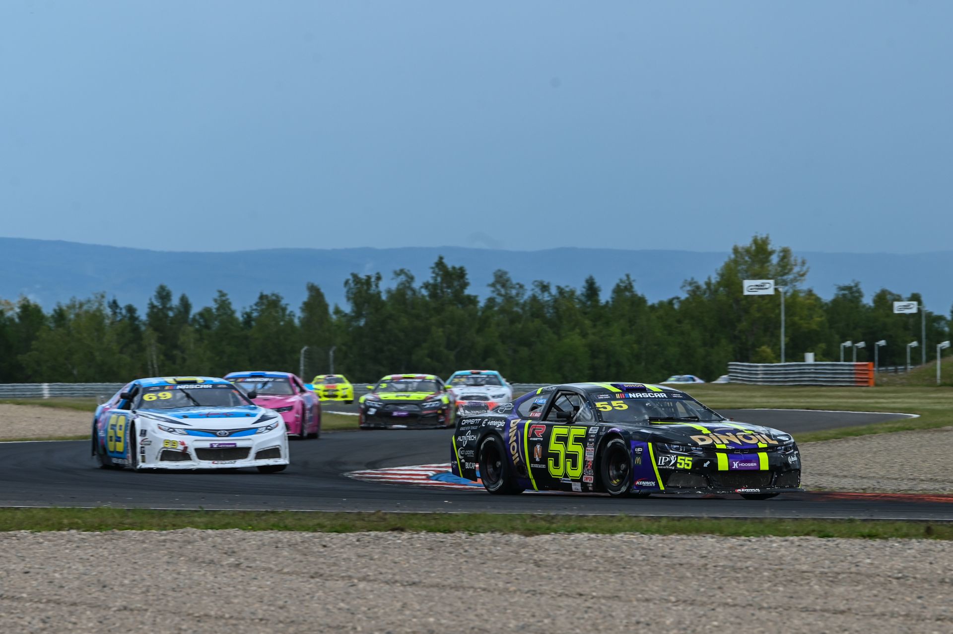 Fabrizio Armetta (#55) and Sebastiaan Bleekemolen (#69) raced each other during the 2025 NASCAR GP Czech Republic