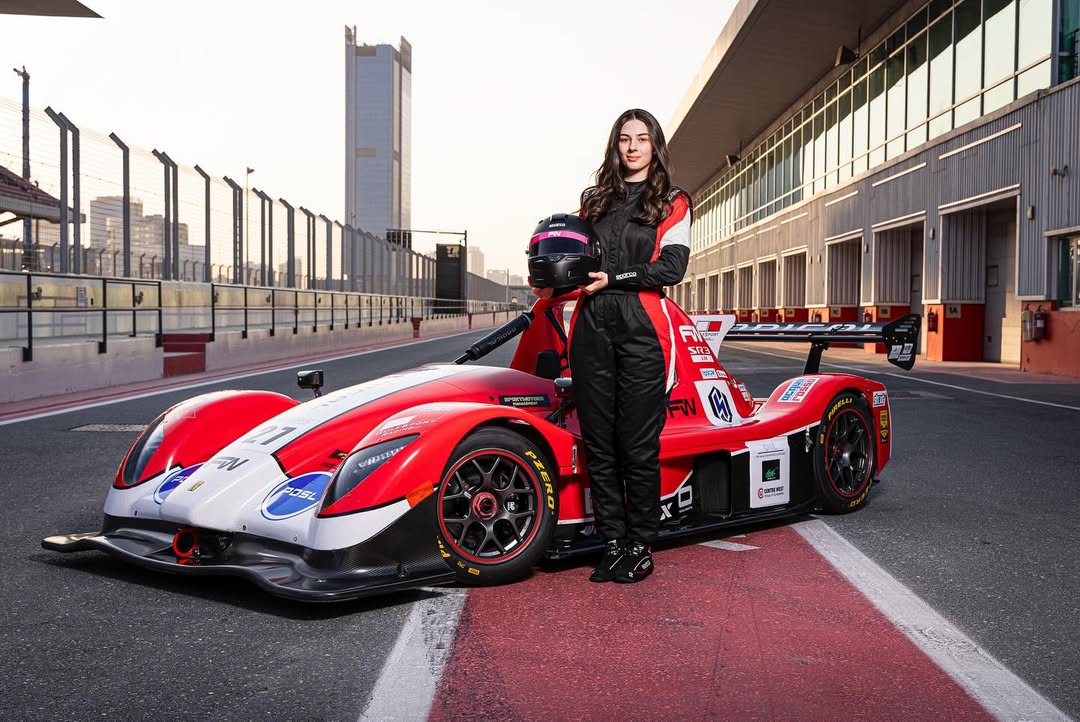 Maral Ghazarian stands alongside her Radical SR3 when she took part in the 2024 Formula Women Nations Cup World Qualifiers in Dubai