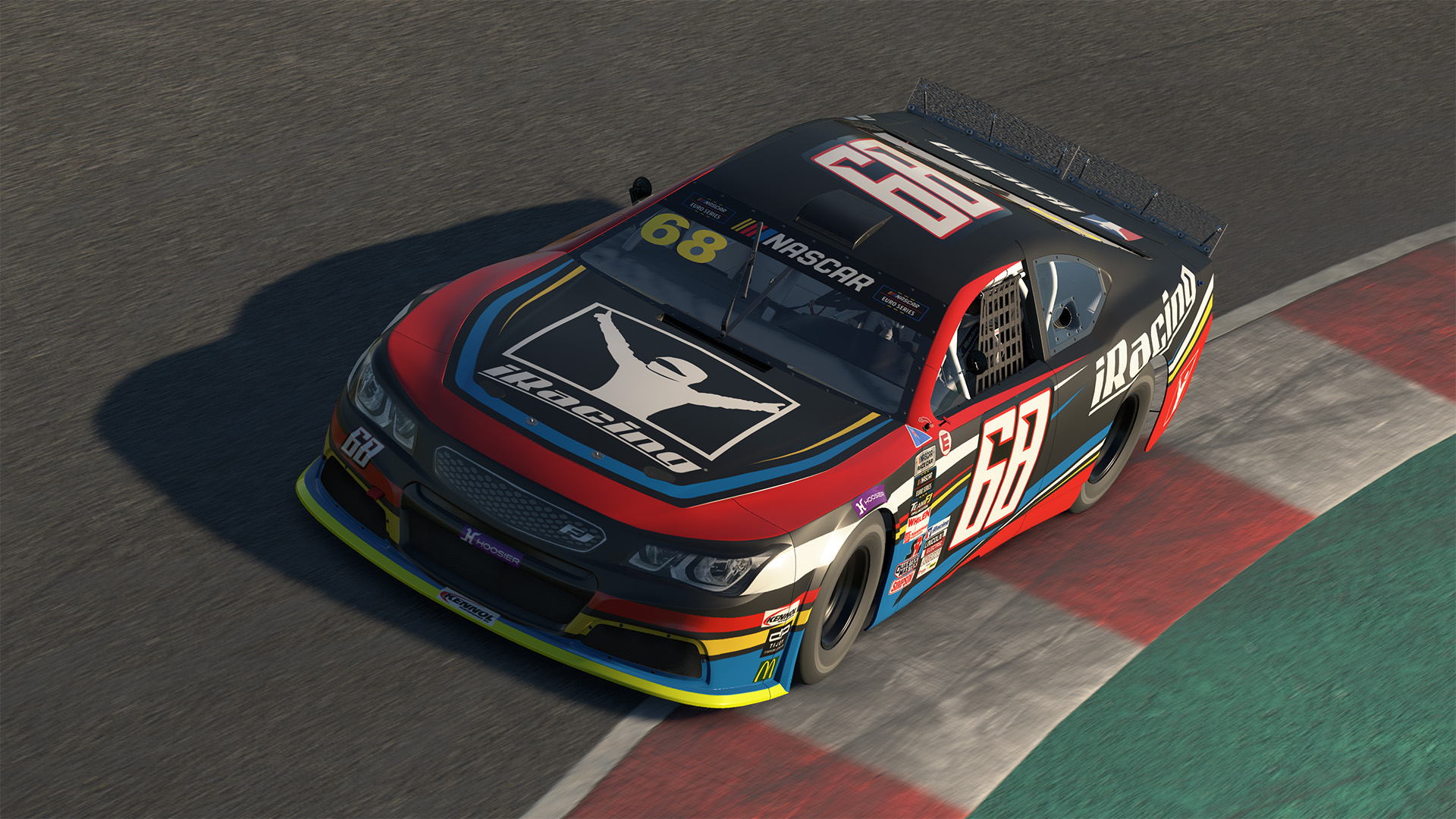 An overhead photo of the Euro NASCAR V8GP car that is introduced to iRacing as part of the 2026 Season 3 build