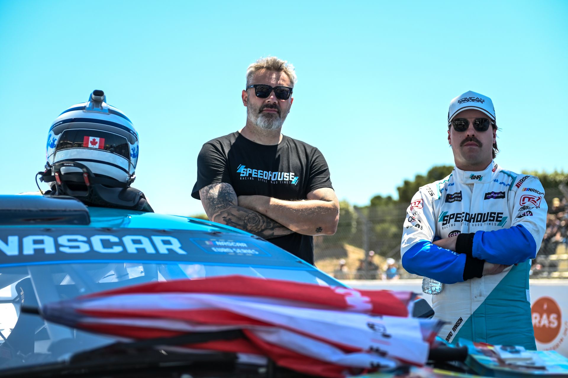 Brad Ranson makes a pose for the cameras before his EuroNASCAR V8GP race at Circuit Paul Ricard on May 2026