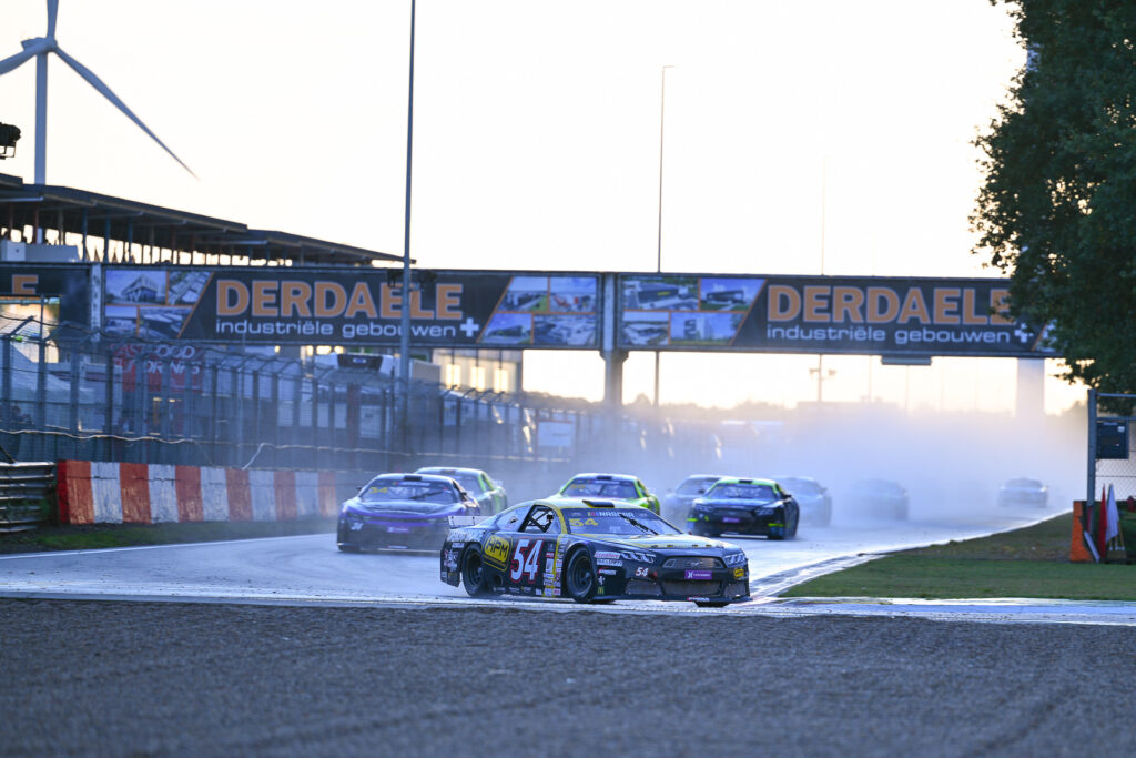 Claudio Remigio Cappelli (#54) claimed a shock victory from tenth on the grid in the rain-hit EuroNASCAR OPEN Final 1 at Circuit Zolder